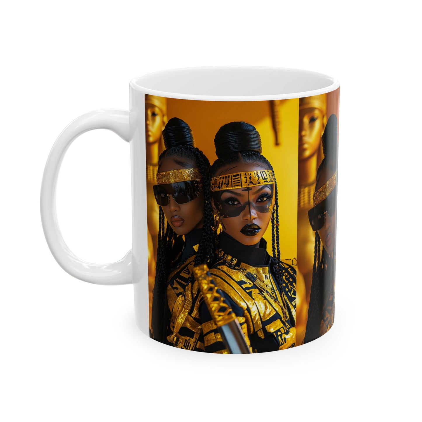 Elevated Gold Queen Stylish Ceramic Mug with Bold Golden Queens Design | 11oz & 15oz