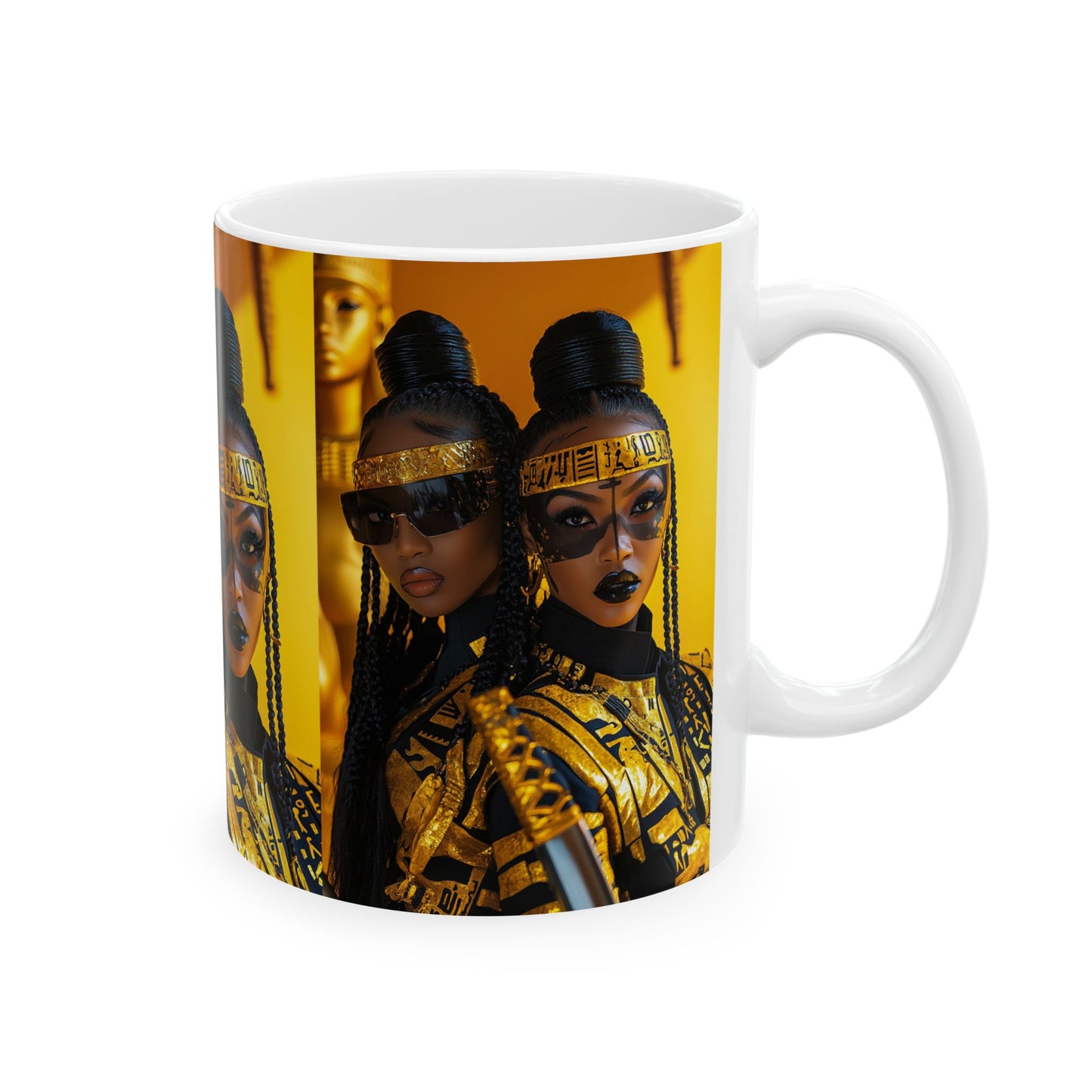 Elevated Gold Queen Stylish Ceramic Mug with Bold Golden Queens Design | 11oz & 15oz