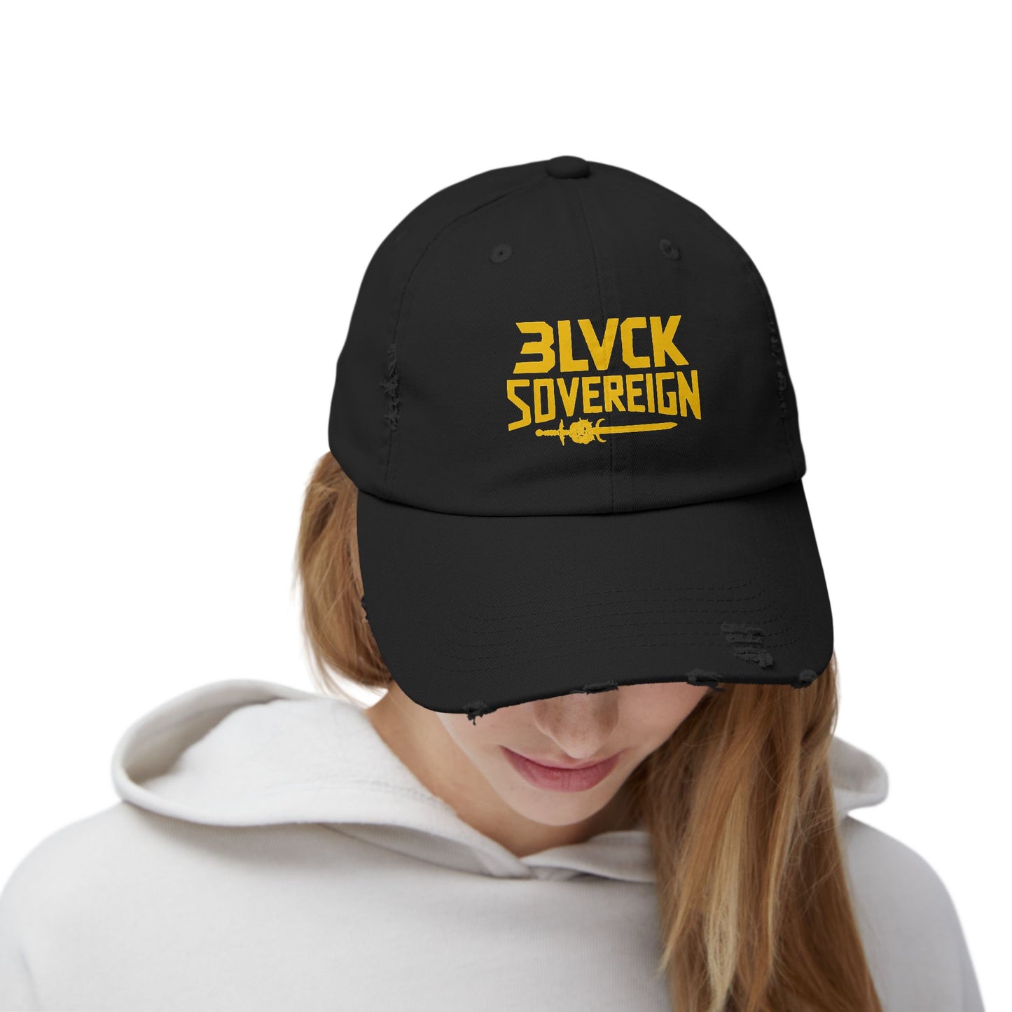 Unisex Distressed Cap - BLVCK SOVEREIGN | Adjustable Style