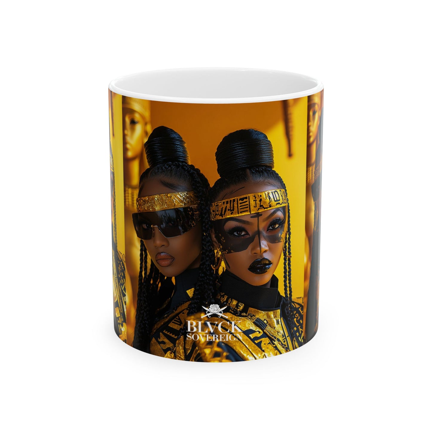 Elevated Gold Queen Stylish Ceramic Mug with Bold Golden Queens Design | 11oz & 15oz