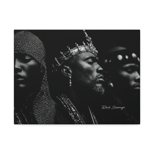 Canvas: 'Black Sovereign' Regal Black & White Portrait Wall Art