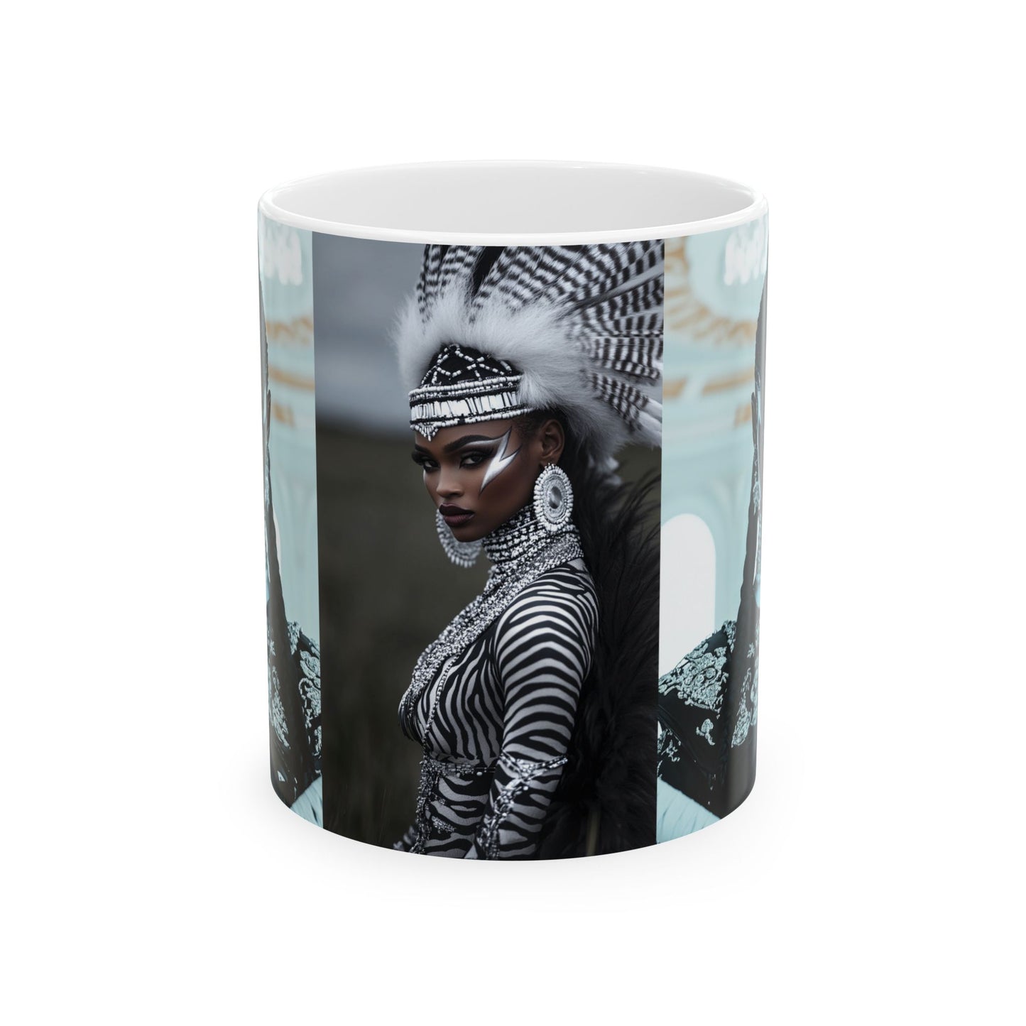 Blvck Sovereign  Stylish Ceramic Mug with Bold Golden Queens Design | 11oz & 15oz