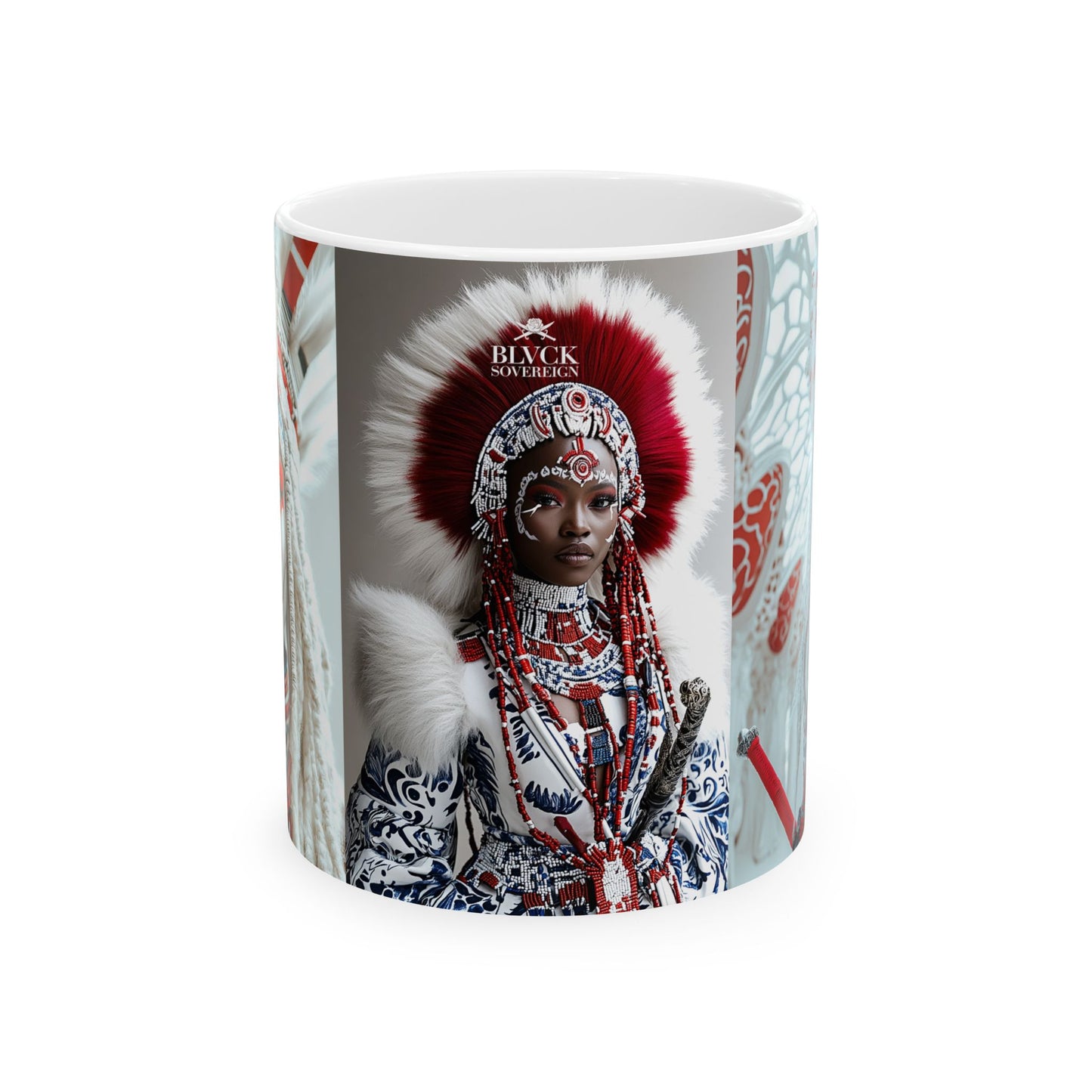 Blvck Sovereign  Stylish Ceramic Mug with Bold Golden Queens Design | 11oz & 15oz