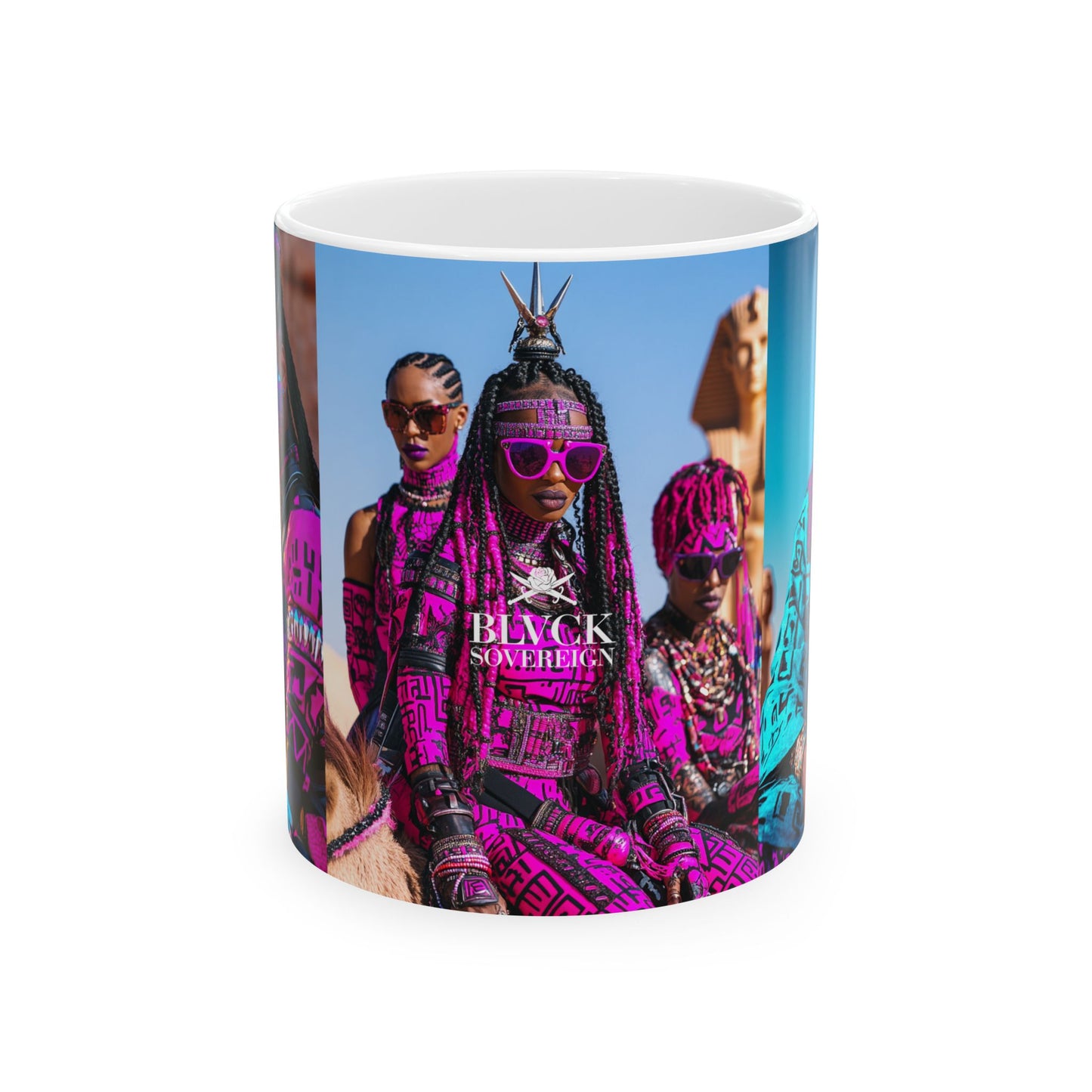 Blvck Sovereign  Stylish Ceramic Mug with Bold Golden Queens Design | 11oz & 15oz