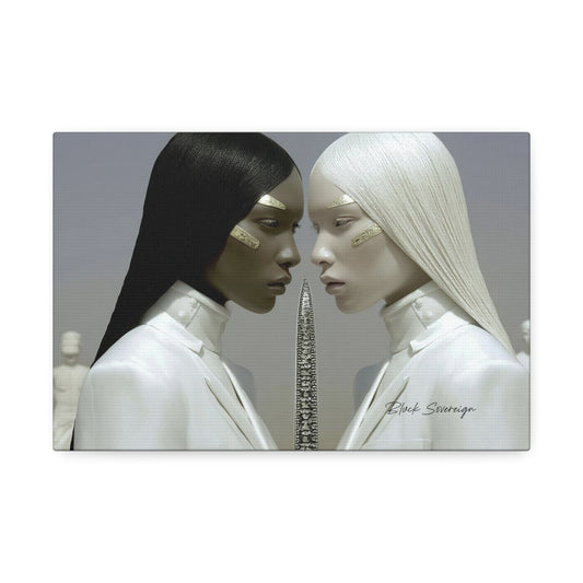 Portrait Canvas Print — Duality Faces Art Stretched Canvas (1.5")