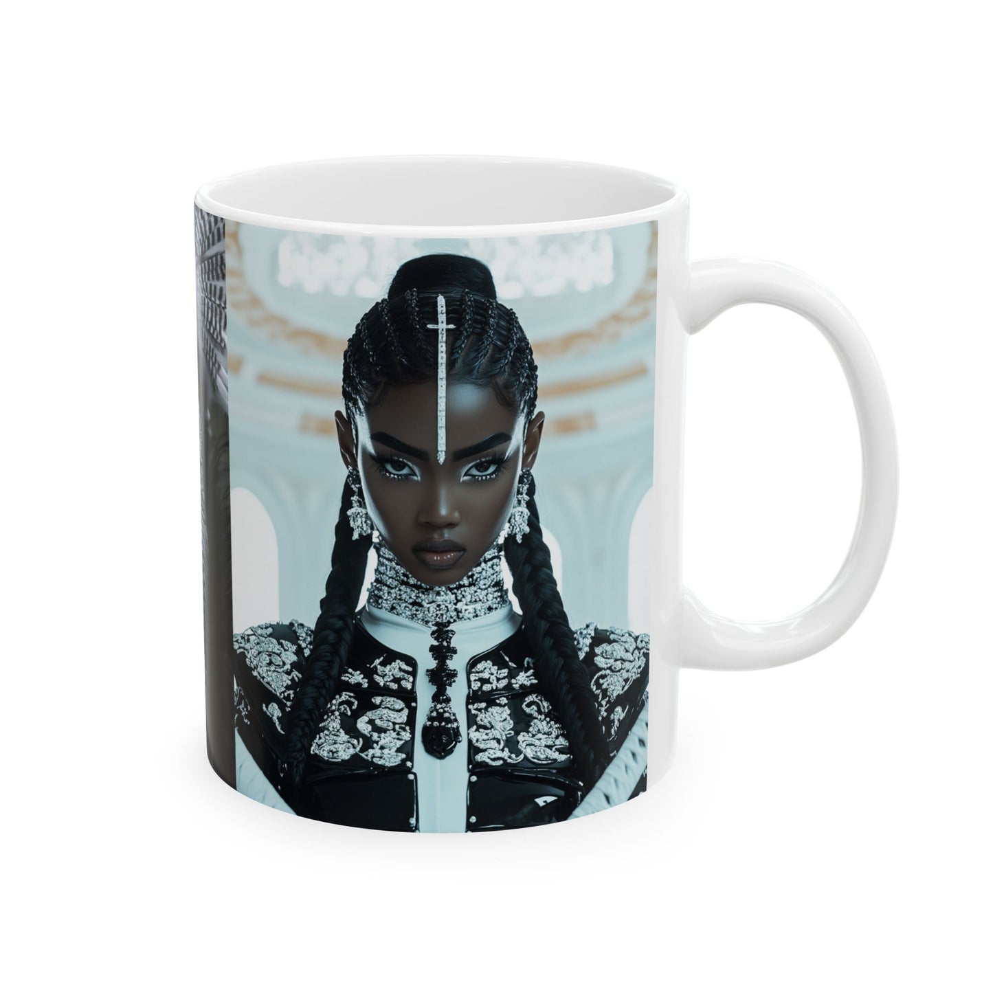 Blvck Sovereign  Stylish Ceramic Mug with Bold Golden Queens Design | 11oz & 15oz