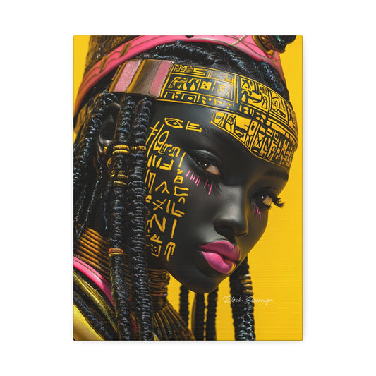 Afrofuturist Warrior Canvas Print — Vibrant Portrait Art on Stretched Canvas